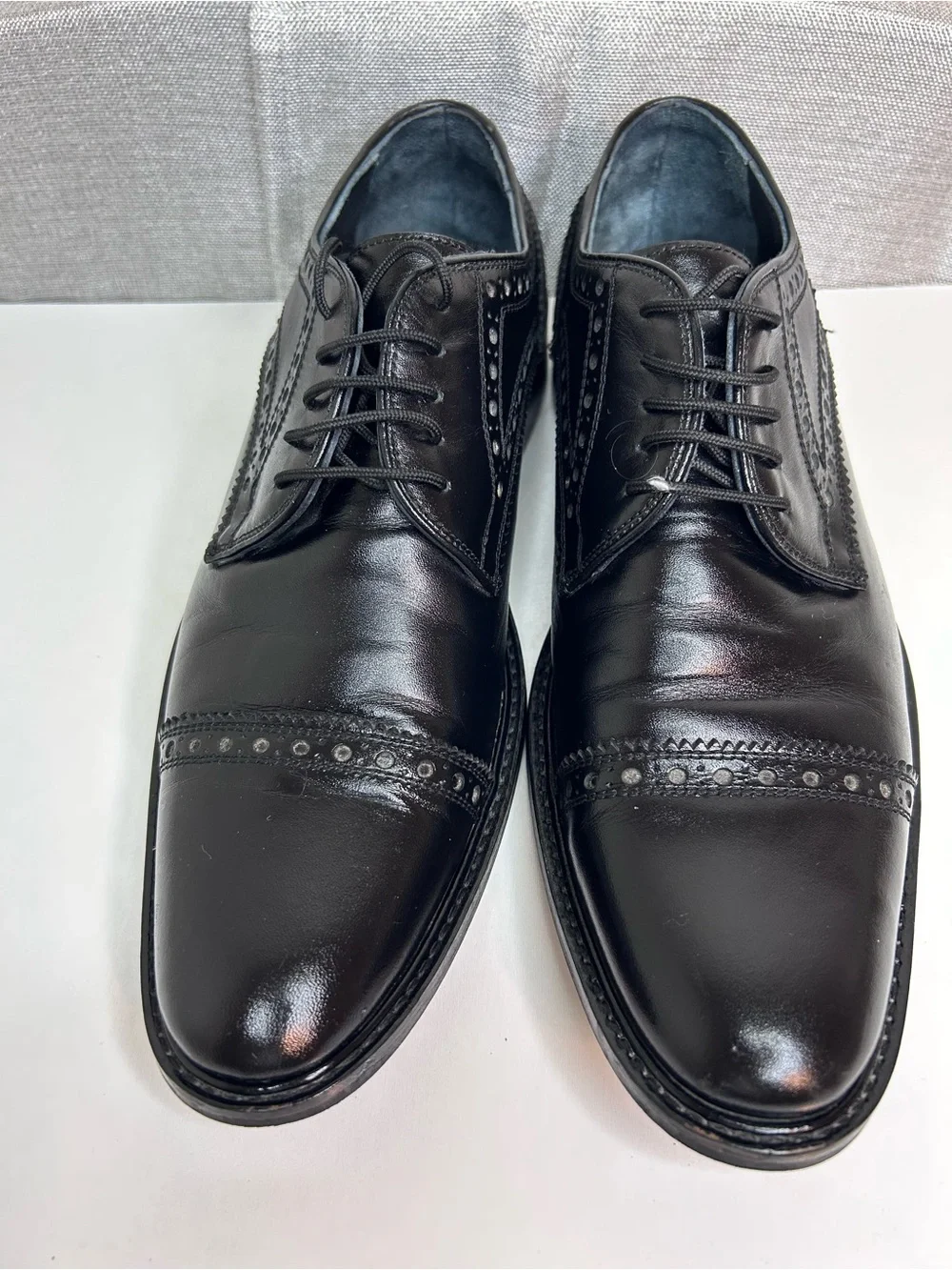 Beta Black Leather Cap Toe Oxford Dress Shoes EU 41 Worn Once